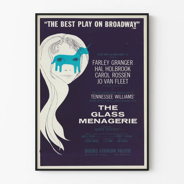 Vintage Poster The Glass Menagerie for Wall Decoration
