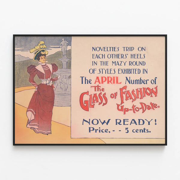 Vintage Poster La Mode d'Avril - Retro Wall Decoration — framed artwork on a wall
