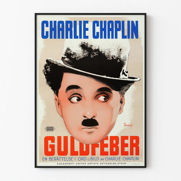 Charlie Chaplin Poster - Guldfieber Vintage Wall Decoration