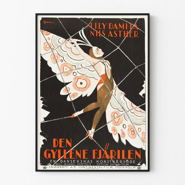 Vintage Poster The Golden Butterfly - Elegant Wall Decoration