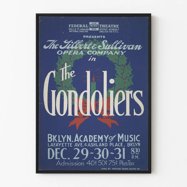 Vintage poster The Gondoliers - Classic theater wall decoration