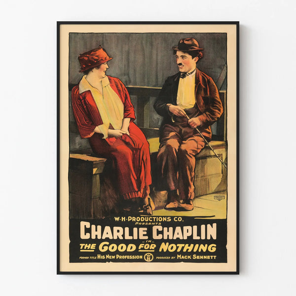 Vintage Charlie Chaplin Poster The Good For Nothing