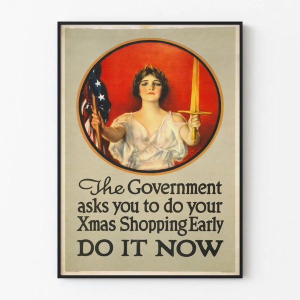 Vintage poster encouraging early Christmas shopping