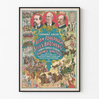 Vintage Poster Cirque Adam Forepaugh and Sells Brothers