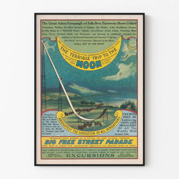 Vintage Poster The Great Adam Forepaugh & Sells Bros - Enormous Spectacle and Aerial Sensations