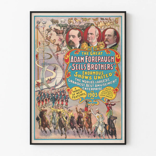 Vintage Poster Cirque The Great Adam Forepaugh and Sells Brothers 1903