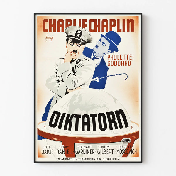 Vintage poster of the film The Great Dictator by Charlie Chaplin