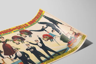 Vintage poster of the champion acrobatic troupe - Livingstone, Davene & De Mora — artwork view