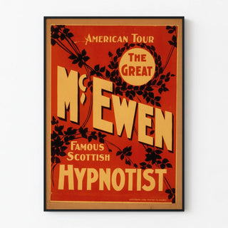 Vintage poster of The Great McEwen, Scottish hypnotist