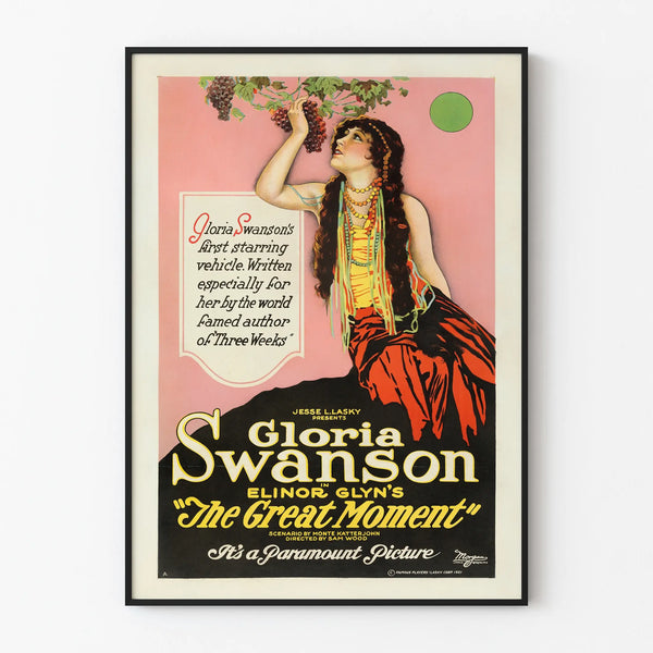 Vintage cinema poster The Great Moment with Gloria Swanson