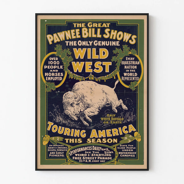 Vintage Poster Wild West - The Great Pawnee Bill Shows
