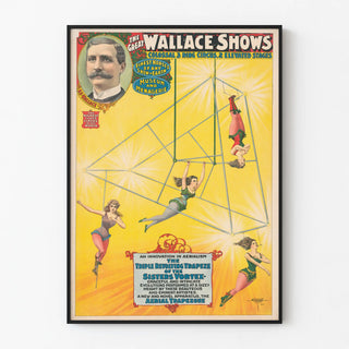 Vintage poster The Great Wallace Shows - Triple rotating trapeze of the Vortex Sisters