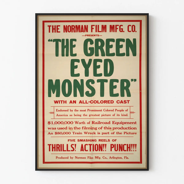 Vintage Poster The Green Eyed Monster - Retro Cinema Wall Decoration