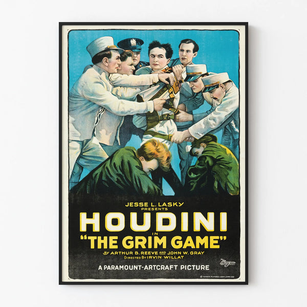 Vintage Film Poster Houdini The Grim Game Wall Decoration