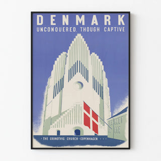 Wall decoration poster of Grundtvig Church in Copenhagen