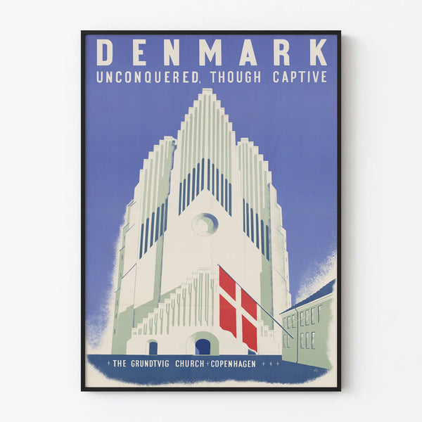 Wall decoration poster of Grundtvig Church in Copenhagen
