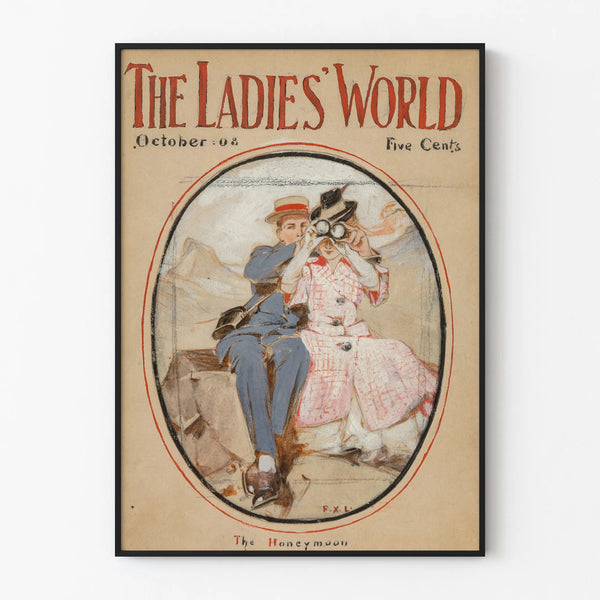 Vintage poster The Honeymoon - The Ladies' World October 1908