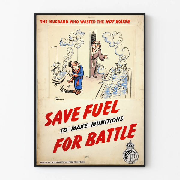 Vintage energy-saving poster - Save Fuel for Battle