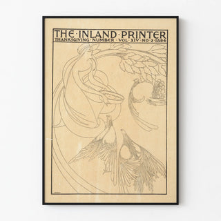Vintage Thanksgiving 1894 poster with clear line graphic design