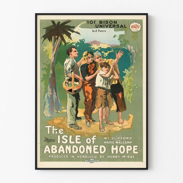 Vintage poster The Isle of Abandoned Hope - Retro cinema wall decoration