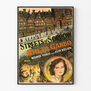 Vintage cinema poster Streets of Sorrow featuring Greta Garbo