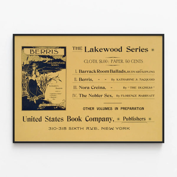 Vintage poster The Lakewood Series for wall decoration — framed artwork on a wall