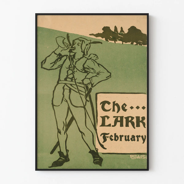 Vintage poster The Lark February for wall decoration