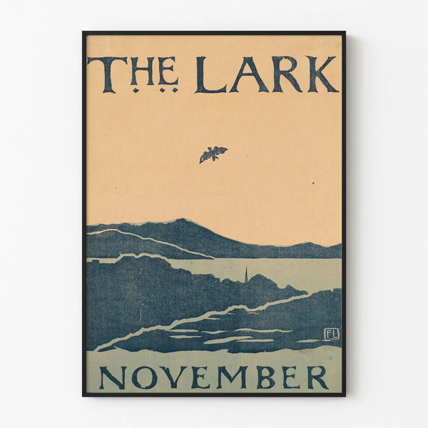 Vintage poster The Lark November - Minimalist landscape wall decoration