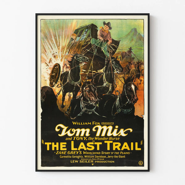 Vintage Western Poster The Last Trail Tom Mix