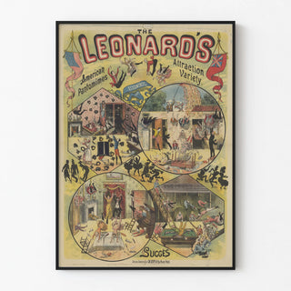 Vintage Poster The Leonard's American Pantomimes Attraction Variety