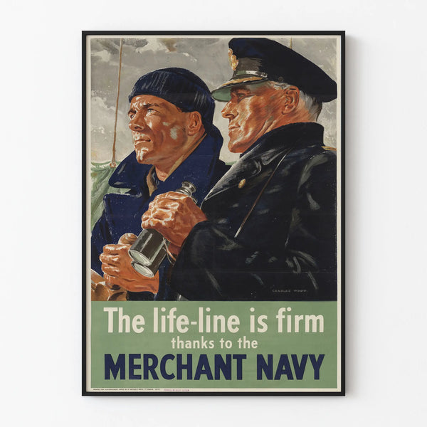 Vintage Merchant Marine Poster - Military Wall Decoration
