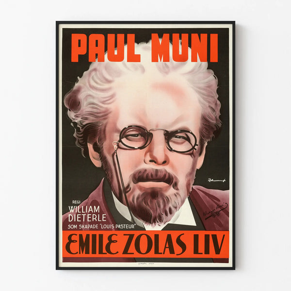 Vintage poster wall decoration Émile Zola Paul Muni