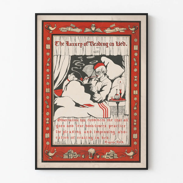 Vintage Poster The Luxury of Reading in Bed