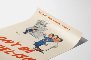 Vintage poster raising awareness about energy conservation - Don't Be Fuel-ish