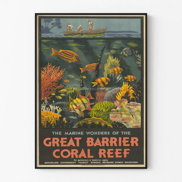 Vintage poster of the Great Barrier Reef