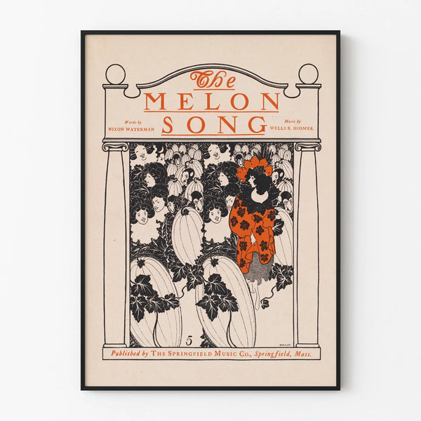 Vintage poster The Melon Song for wall decoration