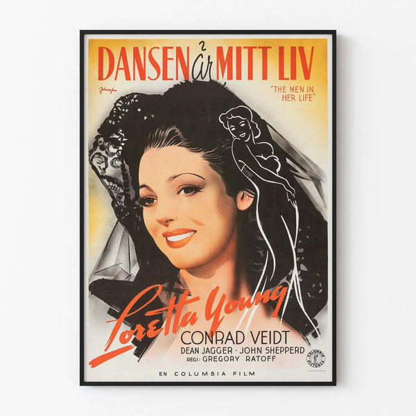 Vintage film poster "The Men in Her Life" with Loretta Young