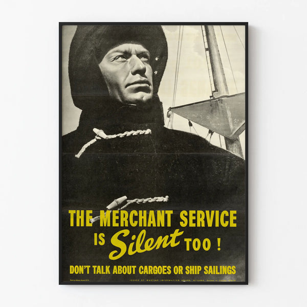 Vintage Poster The Merchant Service Is Silent Too – Marine Wall Decoration