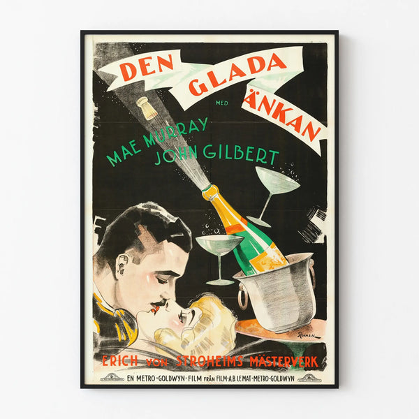 Vintage poster Dan Glada Änkan - Retro cinema wall decoration