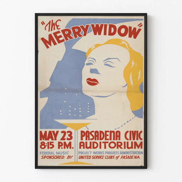 Vintage Poster The Merry Widow Pasadena Civic Auditorium