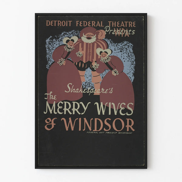 Vintage theater poster The Merry Wives of Windsor