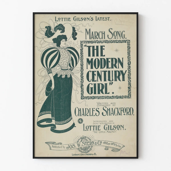 Vintage Poster The Modern Century Girl, Retro Wall Decoration