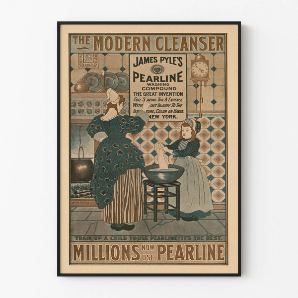 Vintage poster The Modern Cleanser - Retro kitchen wall decoration