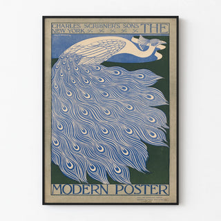 Stylized Modern Peacock Decorative Poster