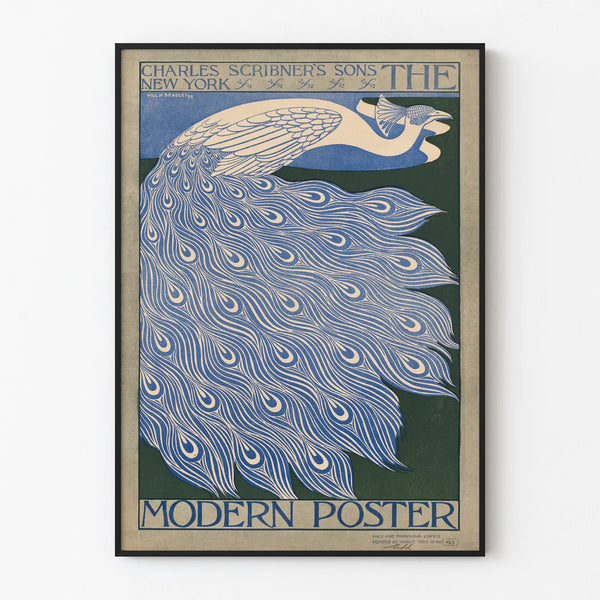 Stylized Modern Peacock Decorative Poster