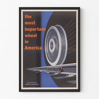 Vintage American Train Wheel Poster