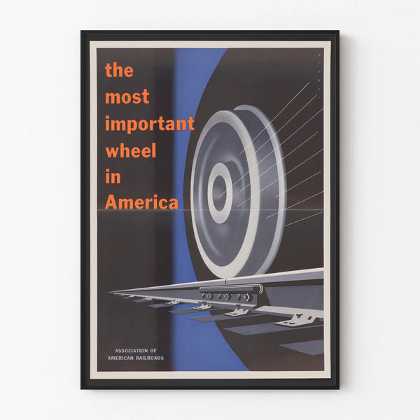 Vintage American Train Wheel Poster