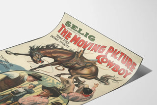 Vintage Western Poster The Moving Picture Cowboy - Tom Mix in Cascade