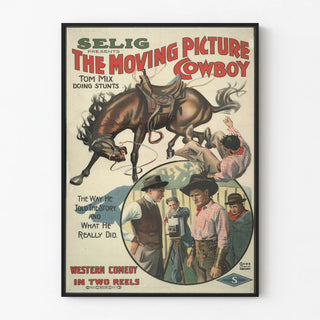 Vintage Western Poster The Moving Picture Cowboy - Tom Mix in Cascade