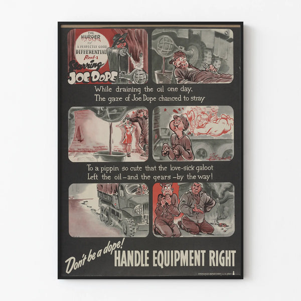 Vintage Poster Prevention Safety - Handle Equipment with Care